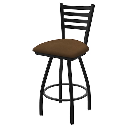Holland Bar Stool Co 25" Swivel Counter Stool, Black Wrinkle, Rein Thatch Seat X410